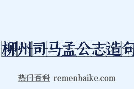 柳州司马孟公志造句是什么意思的图片